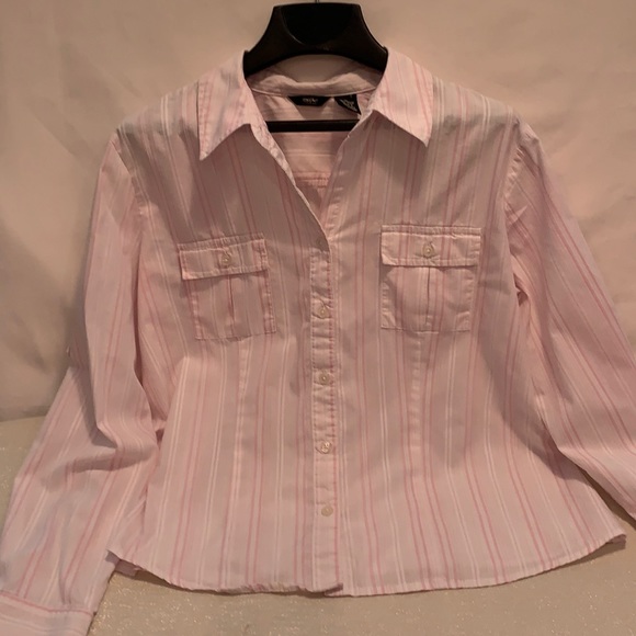 Mossimo Pink and white long sleeve shirt - Picture 1 of 6